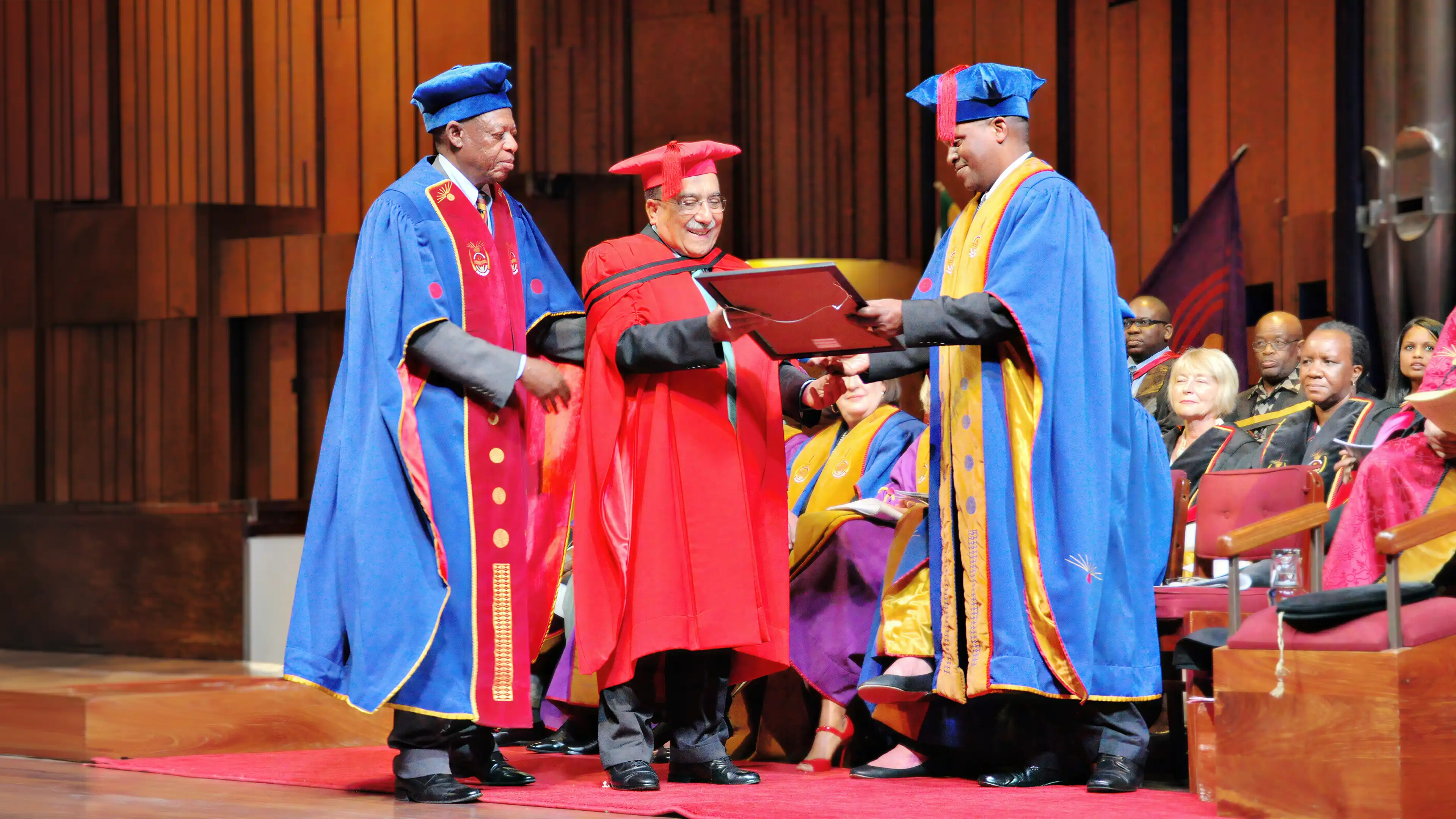 Professor Kader Asmal received an honorary Doctor of Literature degree (DLitt) from the University of South Africa (Unisa) on April 12, 2010, recognizing his lifelong contributions to human rights, constitutionalism, and the transformation of education in South Africa.